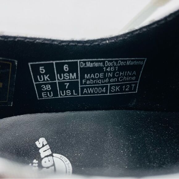 Dr. Martens White Peace Love Freedom 1461 6 Eye Oxford Shoes - Picture 5 of 6